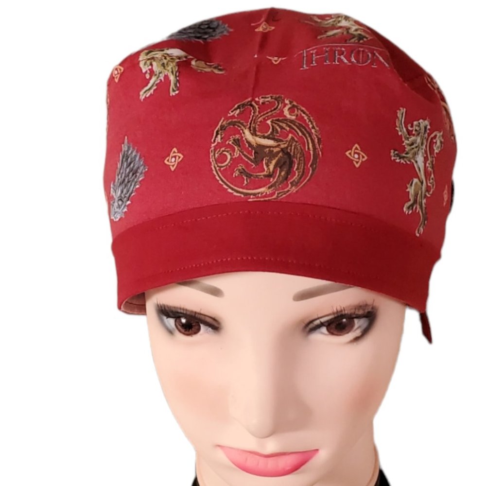 Game of Thrones Lannister Targaryen Pixie Scrub Chefs Medical Surgical Scrub Hat